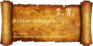 Kiffer Nikolett névjegykártya